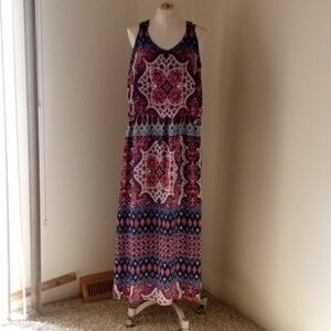 Women's dress long relatively  red white blue large